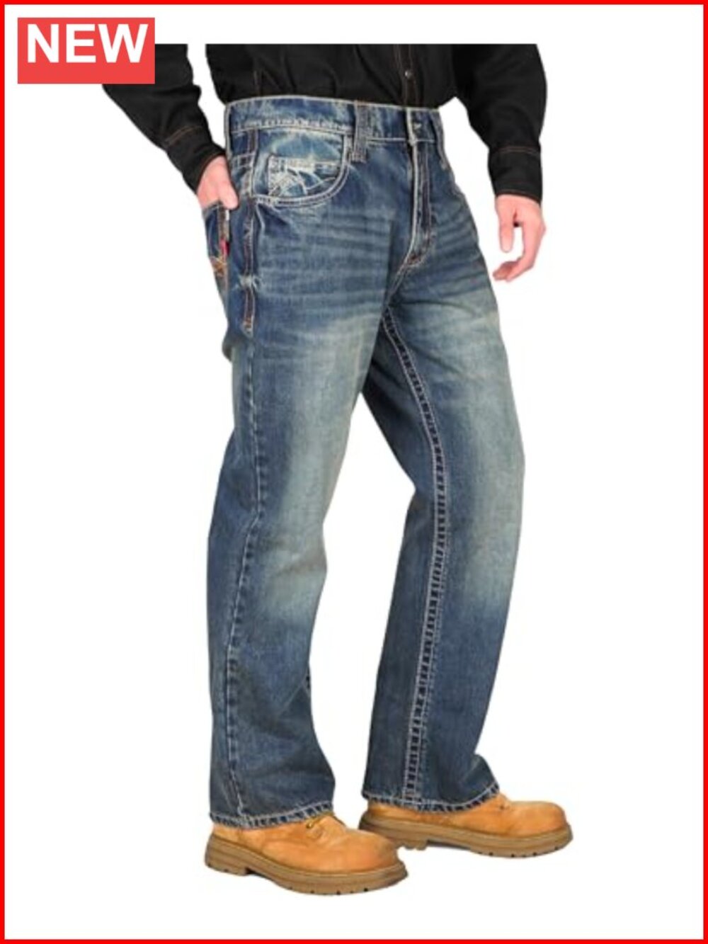 Mens FR Stretch Jeans Relaxed Fit Boot Cut Midweight EX-Soft Flame Resistant